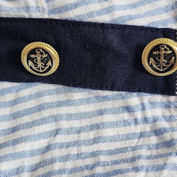 CAbi Style #5600 Windward Reversible Striped Nautical Linen Blend Top, XS - Picture 10 of 13